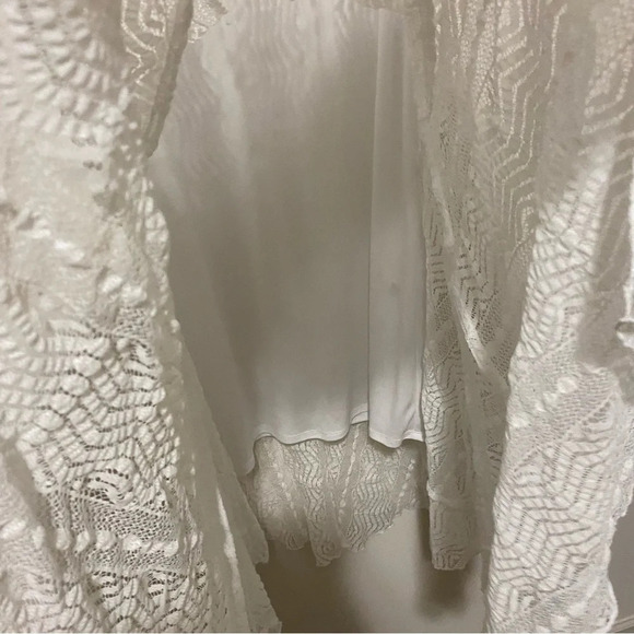 Chris McLaughlin White Lace Flutter Sleeve Midi Dress 10 - Picture 4 of 10